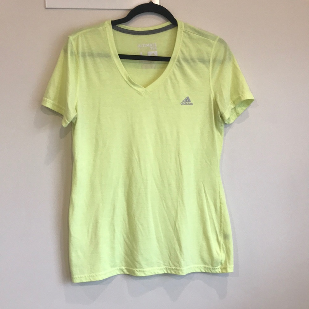 Neon yellow ADIDAS climalite workout tee